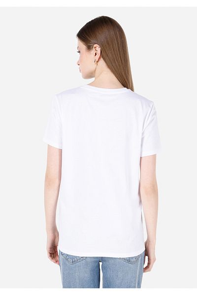 Colin's Tricou alb de damă cu mânecă scurtă