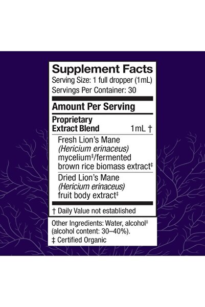 Host Defense Lion's Mane Extract - Brain Health, Focus & Memory Support - 1 fl oz (30 Servings)