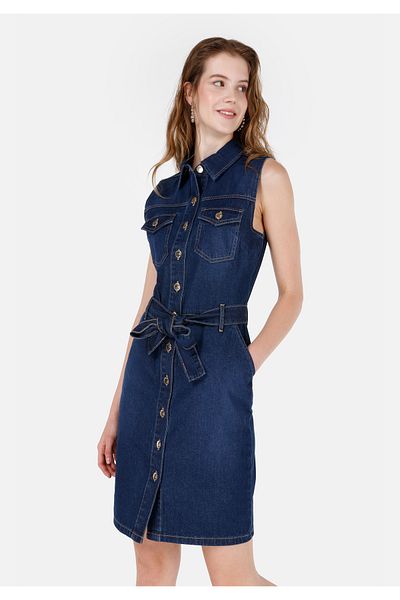 Colin's Slim Fit Women's Blue Sleeveless Dress Cl 1069539