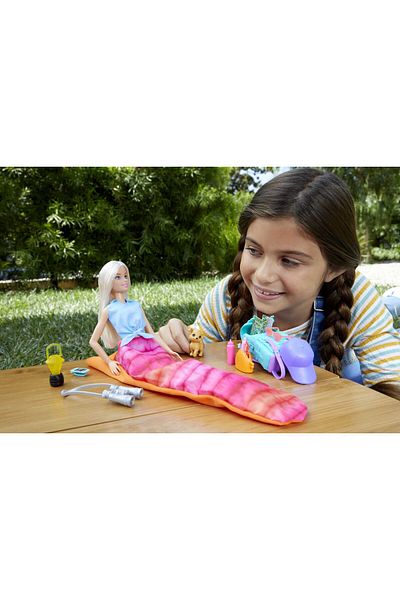 Barbie Doll & Accessories: Malibu Camping Playset with Doll, Puppy & 10+ Accessories