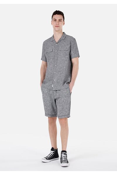 Colin's Regular Fit Mid Waist Plain Men's Gray Shorts