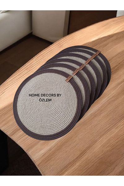 home decors by özlem 6-Person 6-Piece American Service Charger Plate Mat Organizer Handmade 33 X 33