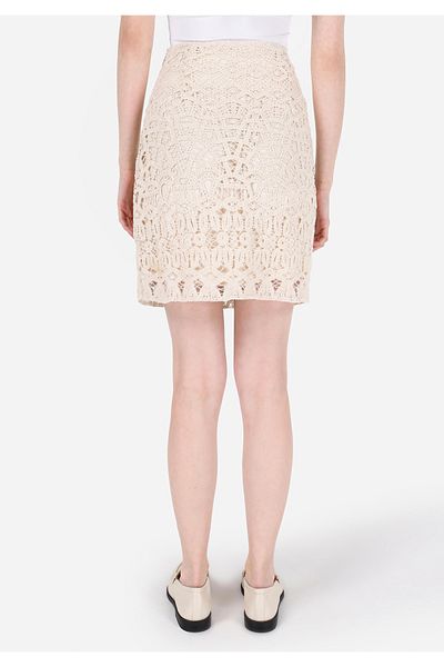 Colin's Regular Fit Jacquard Zippered Women's Ecru Skirt