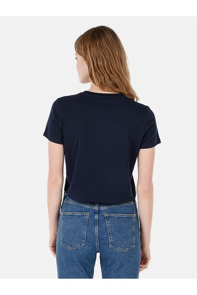 Colin's Regular Fit Round Neck Printed Women's Navy Blue Short Sleeve T-Shirt