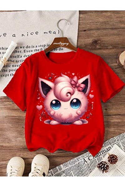 oneagılyazı Jiggly Puff Štampano Dete Oversize kroj T-shirt