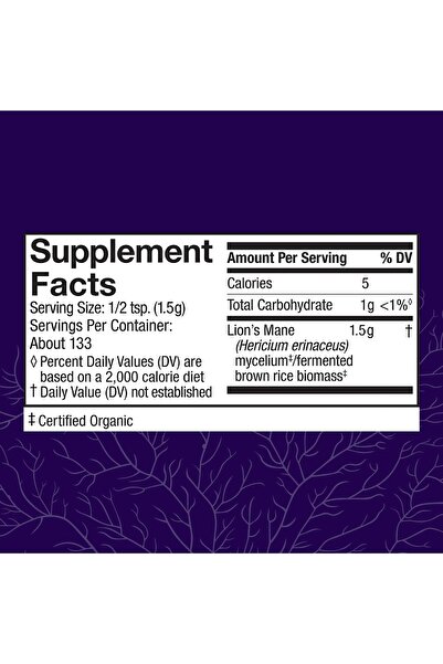 Host Defense Lion's Mane Powder - Brain Health, Focus & Memory Support - 7 oz (133 Servings)