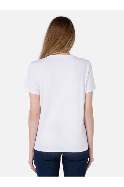 Colin's Tricou alb de damă cu mânecă scurtă