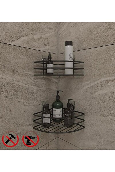 EVALUX EVALÜX 2 ADET YAPIŞKANLI BANYO RAFI / 2 ADET KÖŞELİK /PASLANMAZ