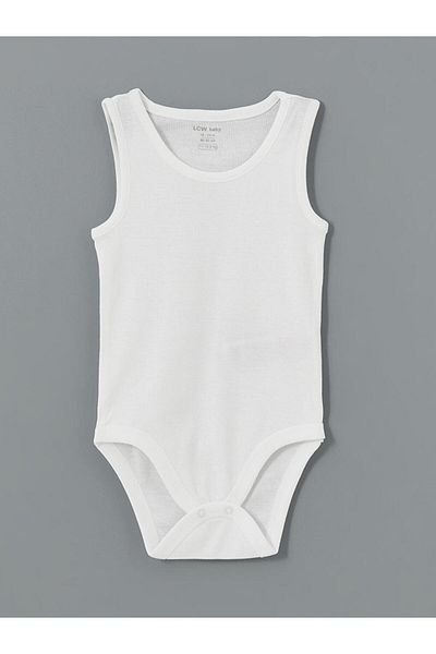LC Waikiki Crew Neck Basic Baby Boy Snap-On Bodysuit 2-Piece
