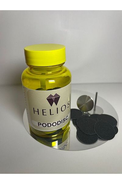 Helios عبوة آمنة من قرص الباديكير Pododisk بفوهة 25 مم و100 قطعة من الأقراص البديلة