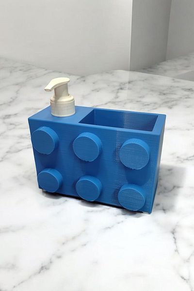 Maflen Πολύχρωμο Brick Block Special Design Σετ σαπουνιού και Organizer Μπλε