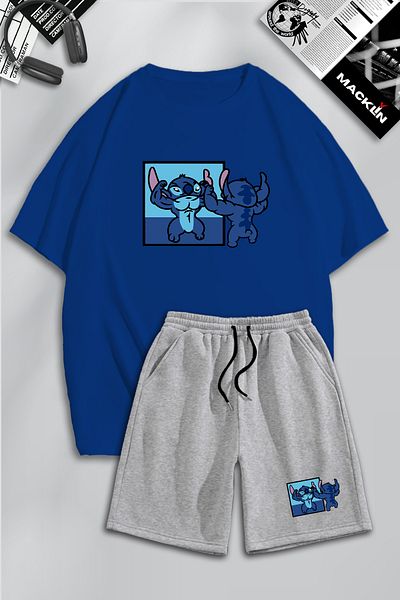 macklin Unisex Ανδρικά Γυναικεία Σετ φόρμας με στάμπα GYM με εμπριμέ προσαρμοσμένο σχέδιο Oversize Tshirt και σορτς