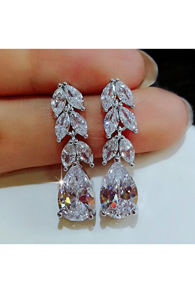 Choice E424 Huitan Women Drop Earring Wedding Band Jewelry Leave&Water Drop S...