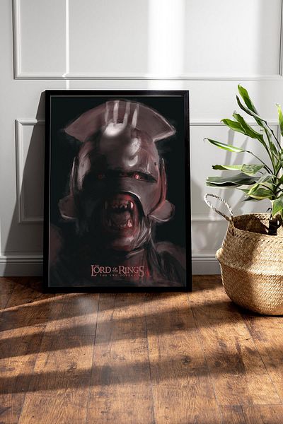 Saturn The Lord of the Rings Framed Painting - Two Towers Movie Poster Painting