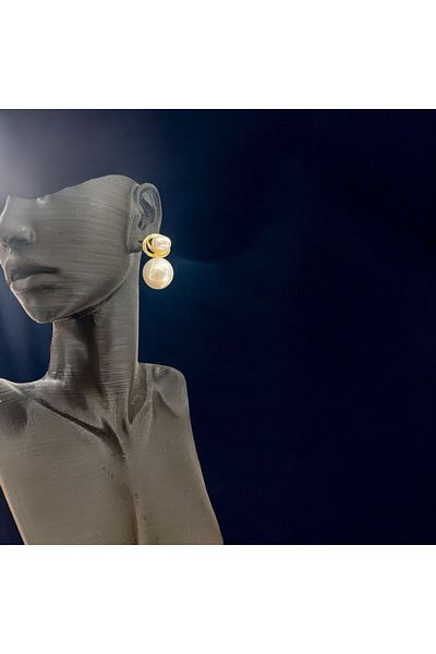 ZRA Gold Detailed Pearl Earrings
