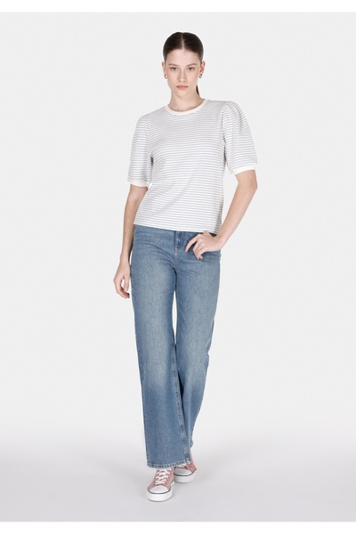 Colin's 900 Larıs Pantaloni de damă albaștri cu talie înaltă, cu picioare drepte