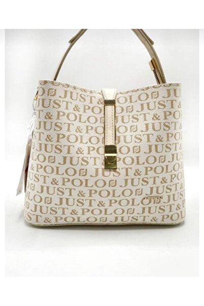 Just Polo مجموعة محفظة حقيبة نسائية مطبوعة بحروف واحدة باللون الأسود من Justp...