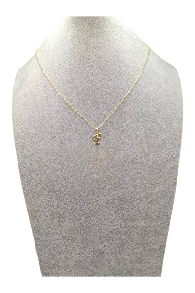 Han Ticarethane Gold Color Letter F Necklace