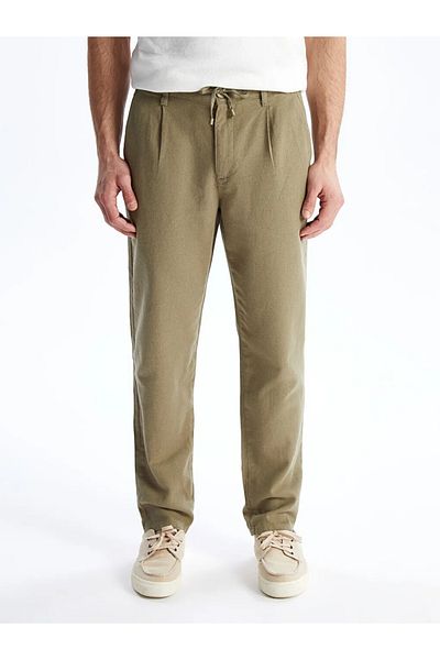 LC Waikiki Ανδρικό παντελόνι LCW Vision Green Slim Fit Λινό Μικτό