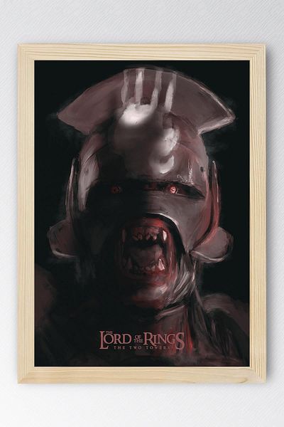 Saturn The Lord of the Rings Framed Painting - Two Towers Movie Poster Painting