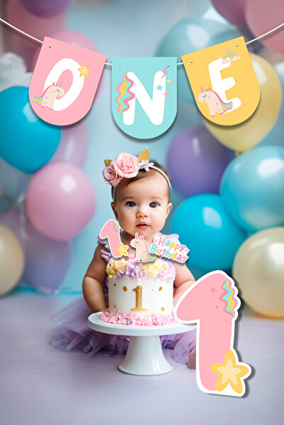 Niksy Design Set de mini ornamente pentru petrecere cu tematică unicorn Conce...