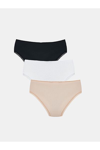 LC Waikiki New Season Lace Detailed Hipster Panties 3 Pack - S50311Z8