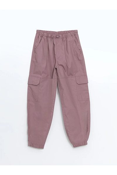 LC Waikiki Lcw Kids Pink Elastic Waist Girls Cargo Jogger Pants
