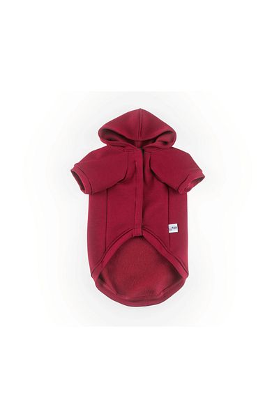 JesPawty Burgundy Hooded Dog Outfit