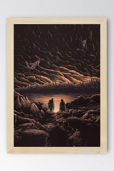 Saturn The Lord of the Rings Framed Painting - Frodo and Sam Poster Painting
