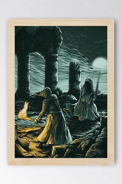 Saturn The Lord of the Rings Framed Painting - Amon Sül Stormbringer Aragorn Nazgul Poster Painting