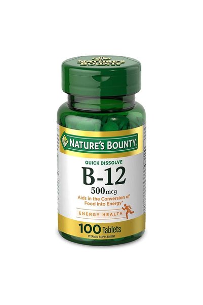 Nature's Bounty Vitamin B12, Supports Energy & Nervous System, 500mcg, 100 Qu...