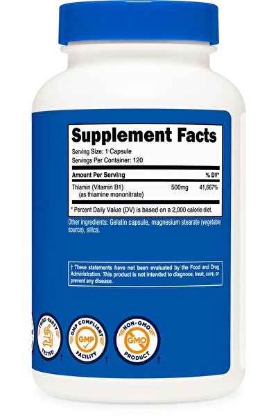 Nutricost Vitamin B1 (Thiamine) 500mg, 120 Capsules