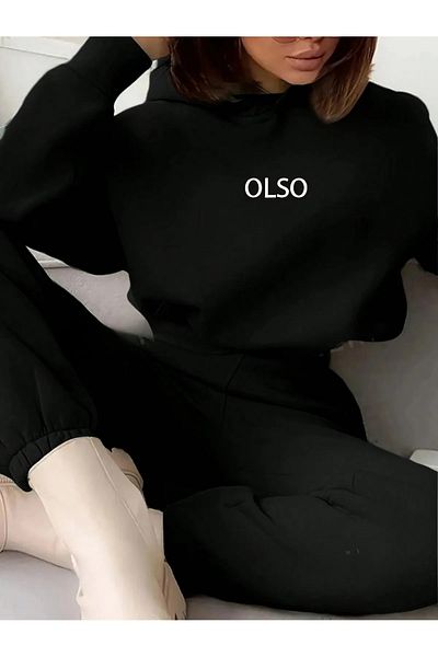 macklin Unisex Ανδρικά Γυναικεία Σετ φόρμας Olso με στάμπα Oversize 3 νημάτων με κουκούλα