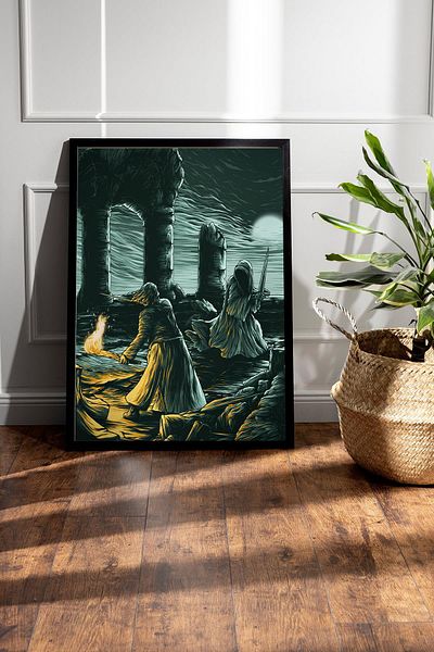 Saturn The Lord of the Rings Framed Painting - Amon Sül Stormbringer Aragorn Nazgul Poster Painting