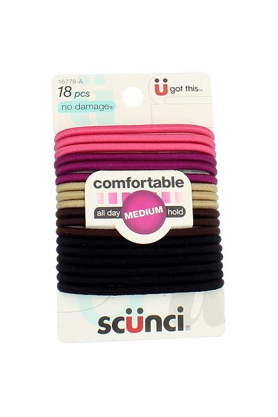 LNWPYH Scnc Lrg No Dam Elastics Size 18ct Scunci No Damage Large Hair Elastics