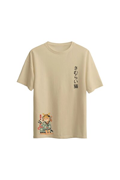 SVART WEAR Μπλουζάκι Samurai Cat με τύπωμα oversized Unisex T-shirt