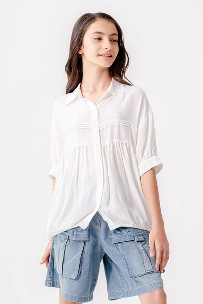 GİYİCEM TEKSTİL Girl's Robe Ribbed Shirt 3164