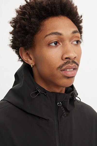 Levi's Levis Kapşonlu Erkek Ceket LW PACKABLE RAIN JACKET JET BLACK A8562-0000