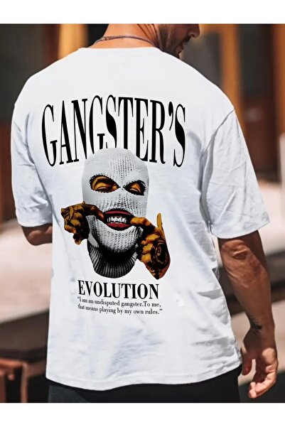 Massgai Unisex gangsteri Štampano Oversize kroj 100% pamuk T-shirt