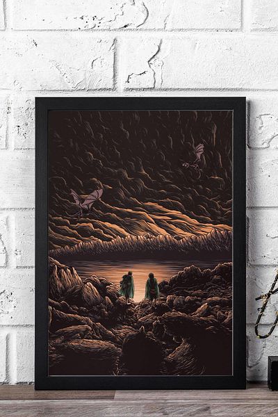 Saturn Pictură înrămate Stăpâna Inelelor - Pictură poster Frodo și Sam