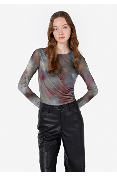 Colin's Slim Fit Degaje Batik Women's Multicolor Long Sleeve T-Shirt Cl 1072151