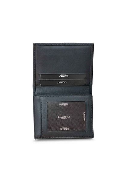 GUARD Matte Black Genuine Leather Men's Wallet P1334