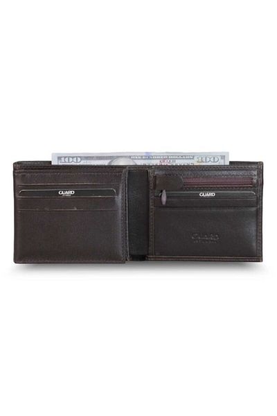 GUARD Men's Wallet - Brown, Genuine Leather, Coin Purse - P09