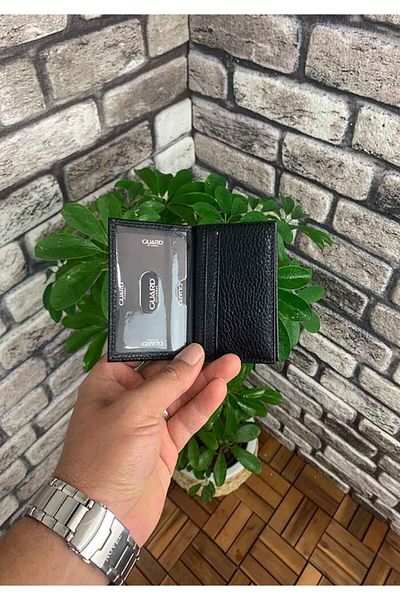 GUARD Black Genuine Leather Card Holder Men's / Women's P1169