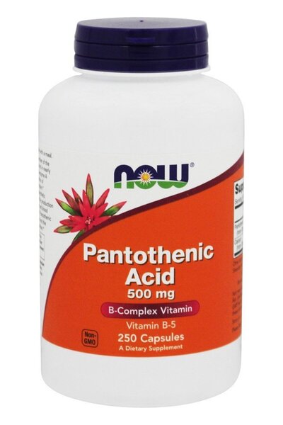 Now Foods حمض البانتوثنيك، 250 كبسولة / 500 ملغ (عبوة من 2)