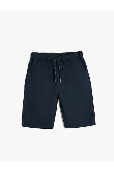 Koton Baumwoll-Basic-Shorts mit Bindegürtel und Taschendetail