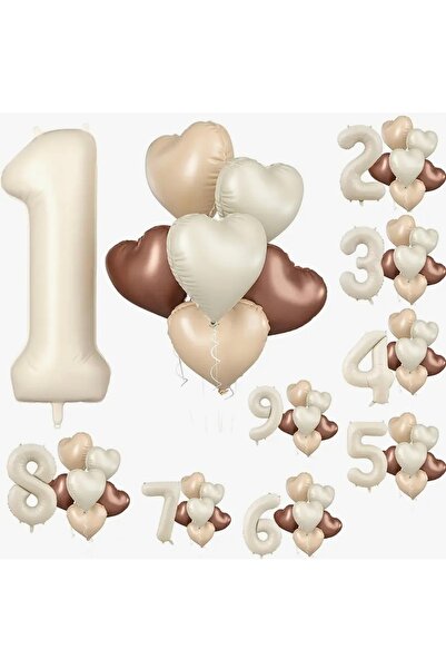 Öztürkpartievi مجموعة بالونات قلب رمل البحر والكراميل الرجعية 8 قطع