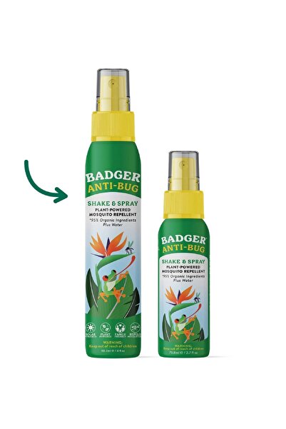 Badger All Natural Mosquito Repellent w/Organic Oils, Deet-Free Vegan Bug Spray, 4 fl oz