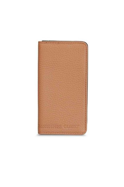 GUARD Hazelnut Black Genuine Leather Portfolio Wallet with Phone Port Men's / Women's P1419