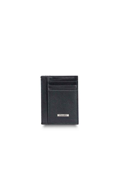 GUARD Black Saffiano Genuine Leather Card Holder Men's / Women's P1092